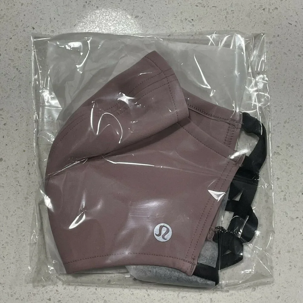 Lululemon Mauve Pink Black FACE MASK